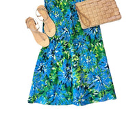 Fitzroy & Willa - Nori Skirt Blue Watercolor Dress - blue - clothing - cotton