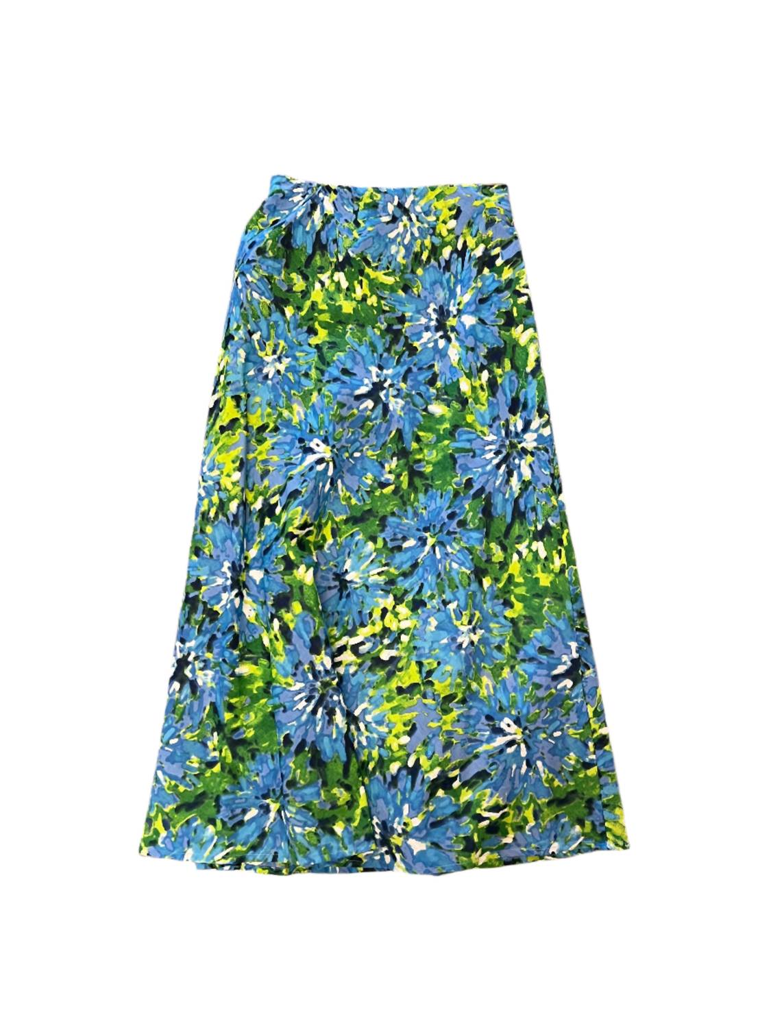 Fitzroy & Willa - Nori Skirt Blue Watercolor Dress - blue - clothing - cotton