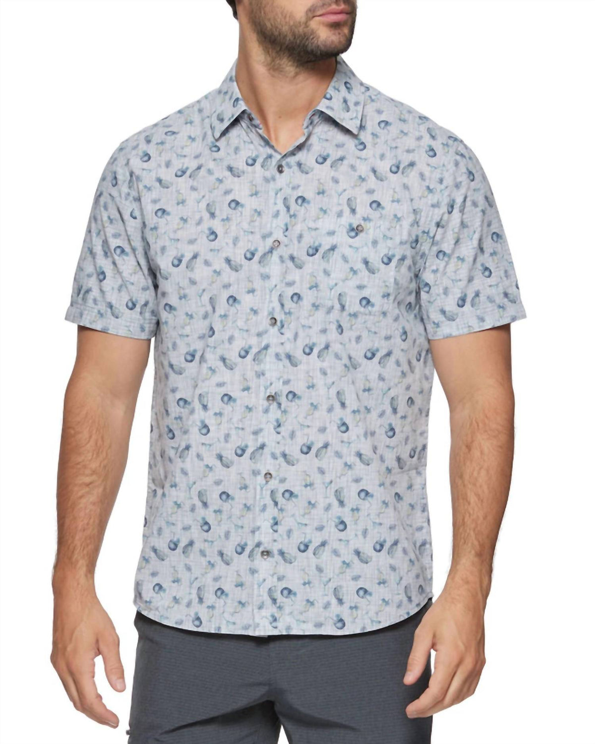 Flags & Anthem - Saxton Short Sleeve Coconut Print Space Dye Shirt