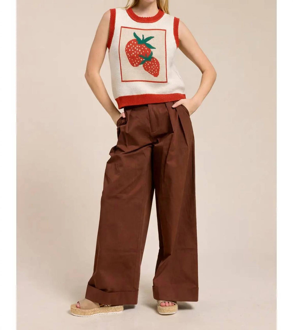 Flat White - Strawberry Sweater Vest