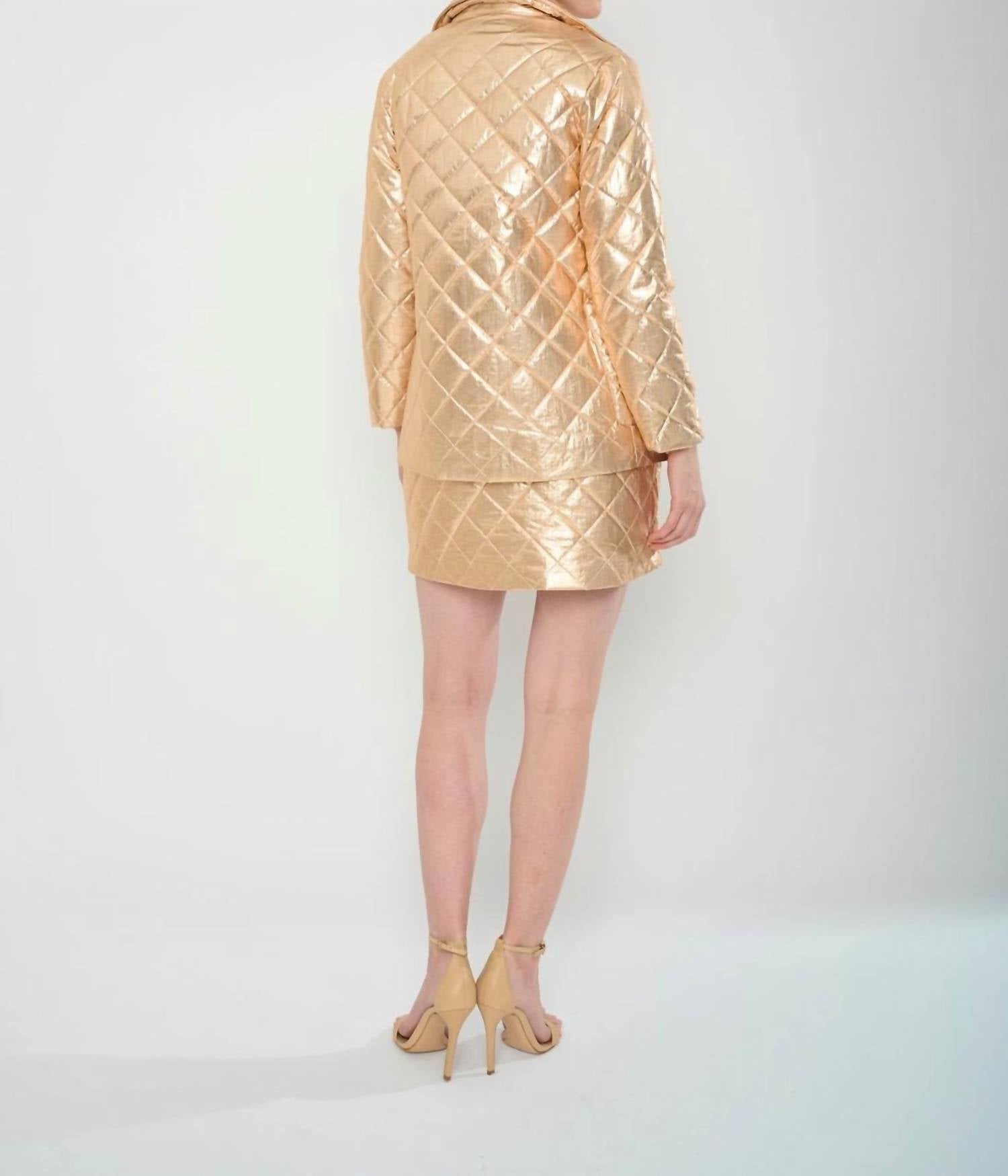 Flora Bea - Janeen Metallic Jacket - casual - jacket - clothing - gold