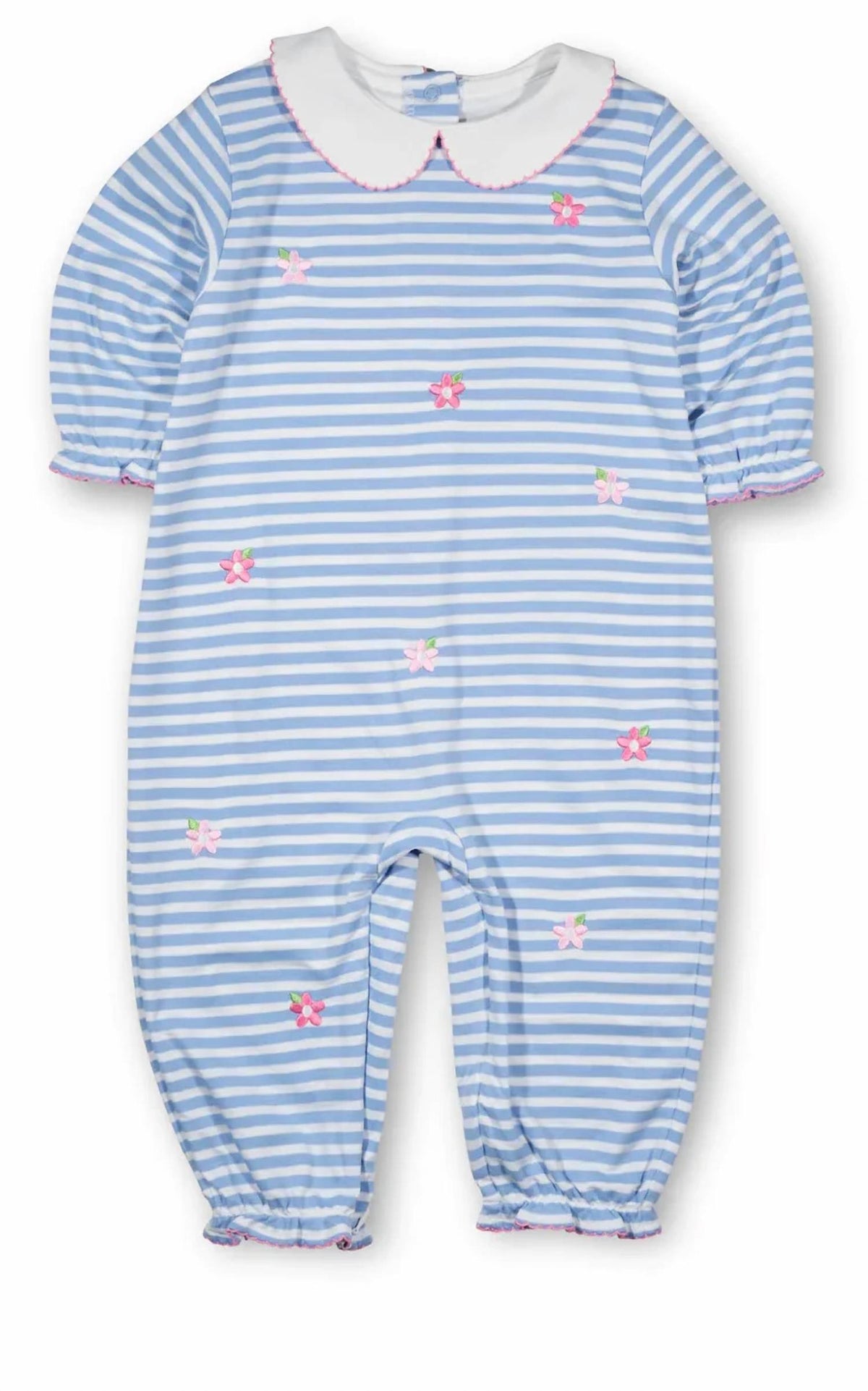 Florence Eiseman - Kids Flowers Embroidered Knit Long Romper