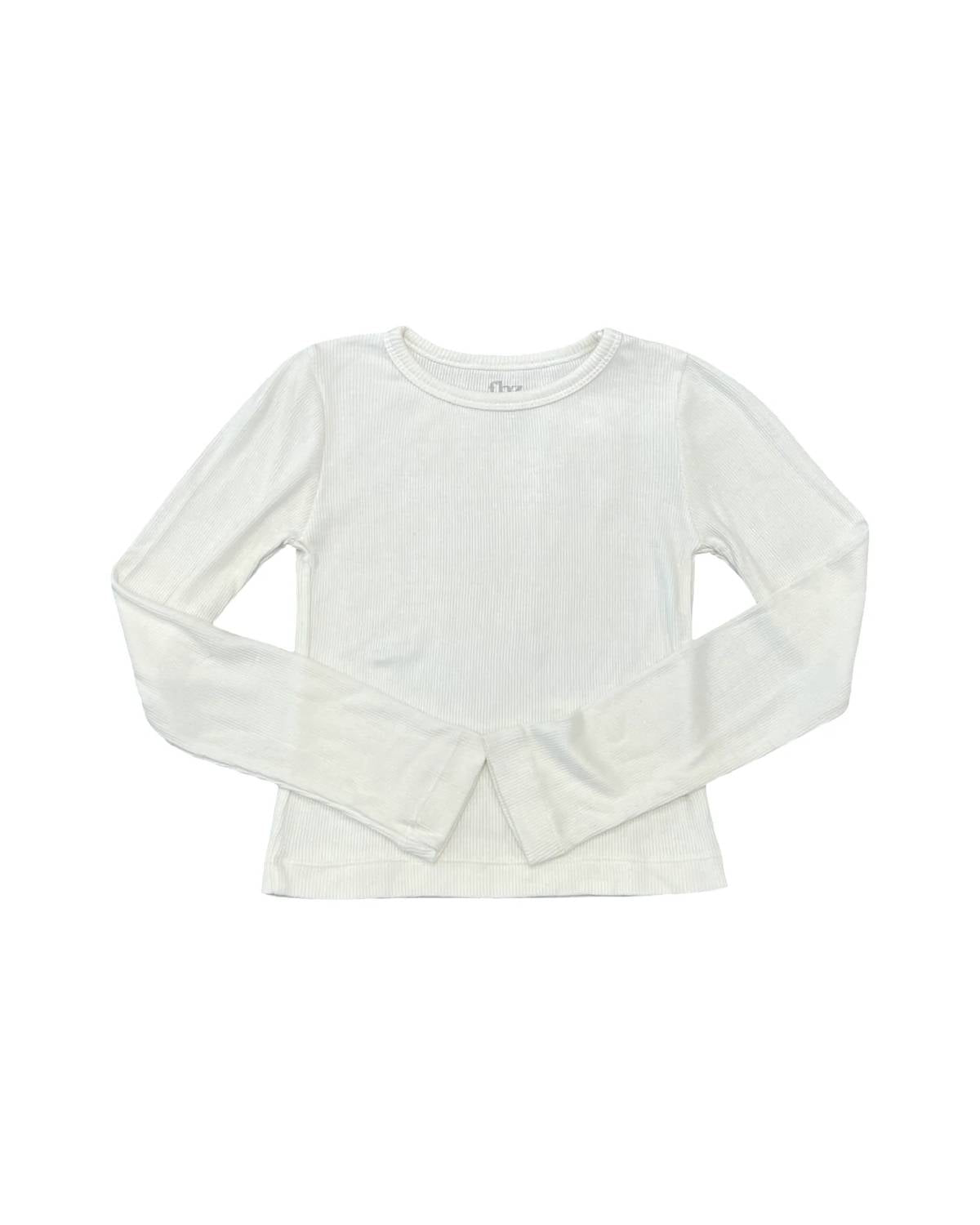Flowers By Zoe - Girls Solid Ribbed Long Sleeve Tee