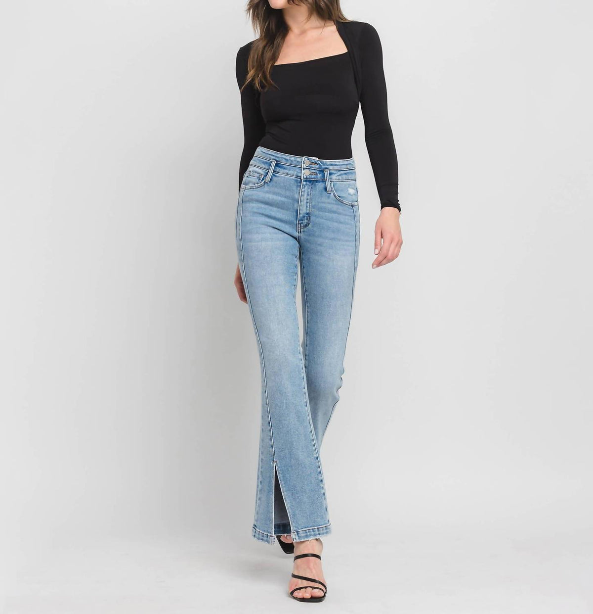Flying Monkey - Cora High Rise Split Hem Jeans