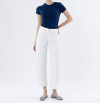 Flying Monkey - Cuffed Crop Barrel Leg Jeans