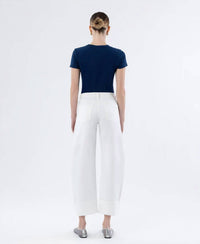 Flying Monkey - Cuffed Crop Barrel Leg Jeans