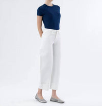 Flying Monkey - Cuffed Crop Barrel Leg Jeans