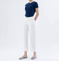Flying Monkey - Cuffed Crop Barrel Leg Jeans