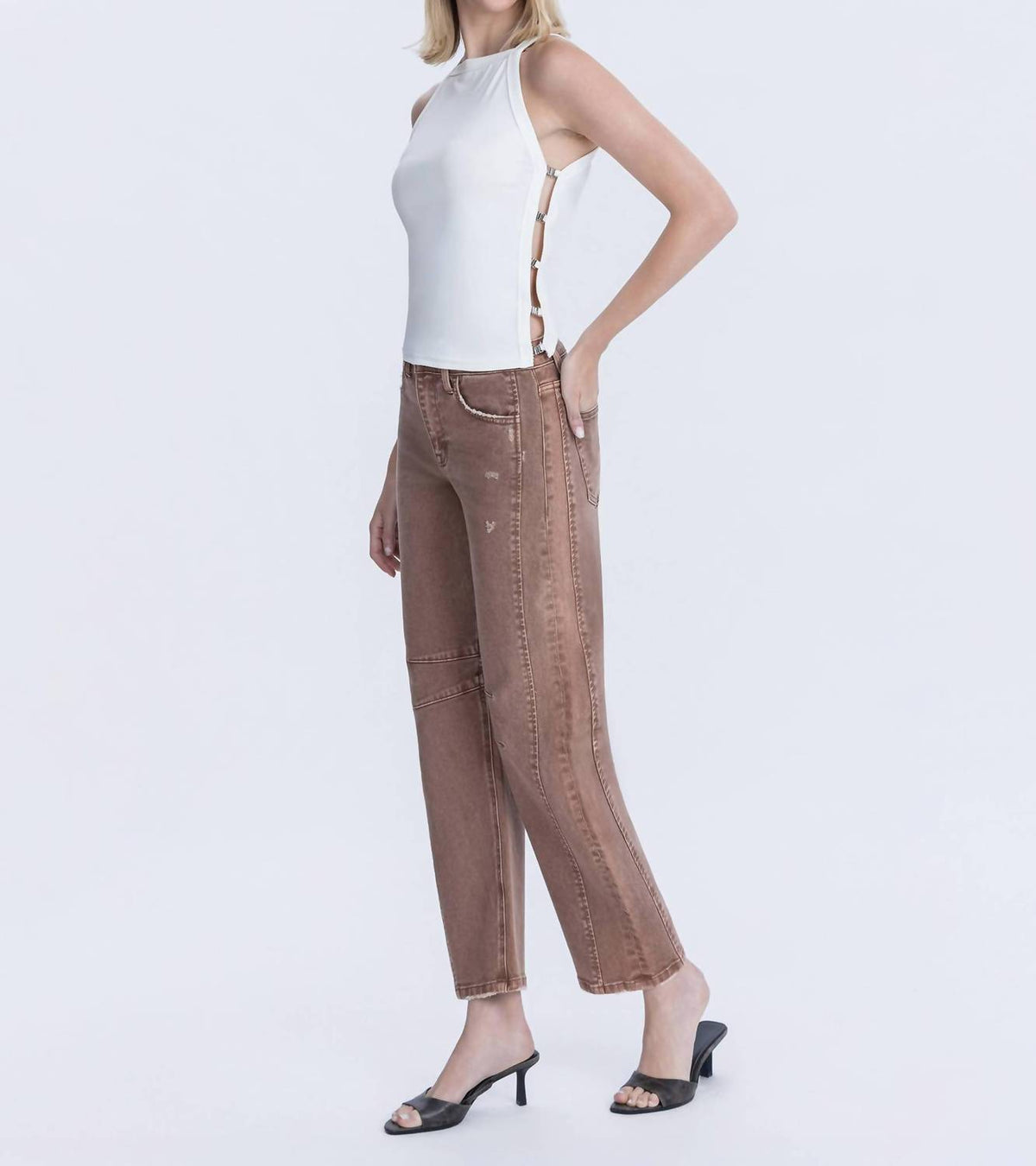 Flying Monkey - High Rise Ankle Barrel Leg Jeans