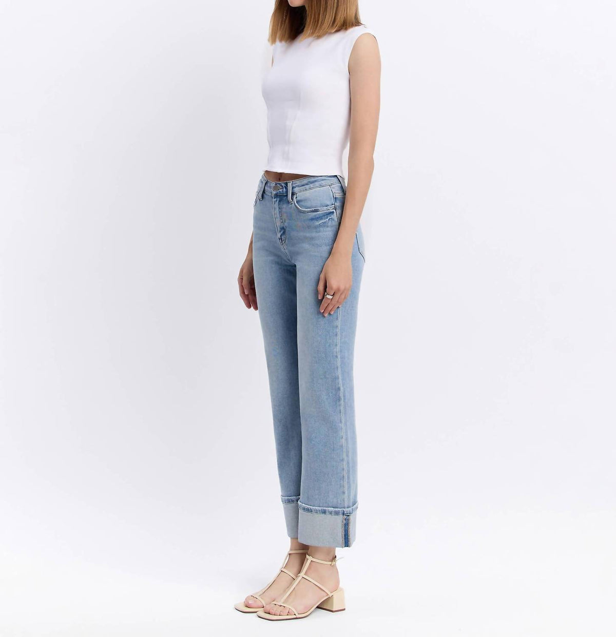 Flying Monkey - High Rise Cuffed Jeans