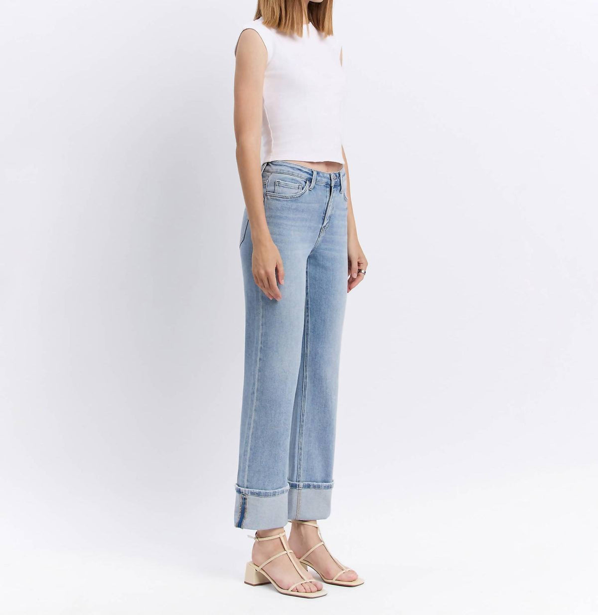 Flying Monkey - High Rise Cuffed Jeans