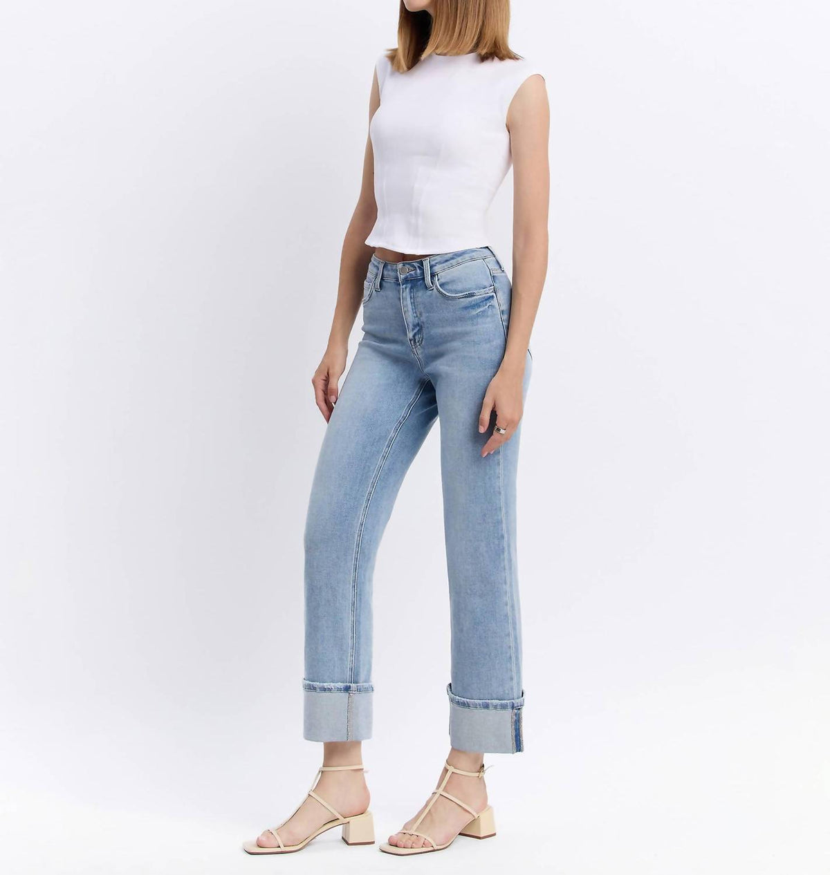 Flying Monkey - High Rise Cuffed Jeans