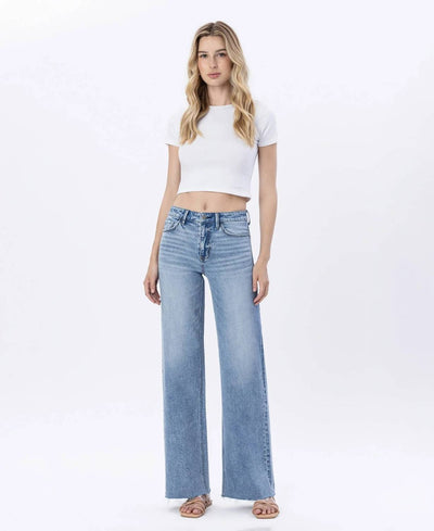 Flying Monkey - High Rise Raw Hem Jeans