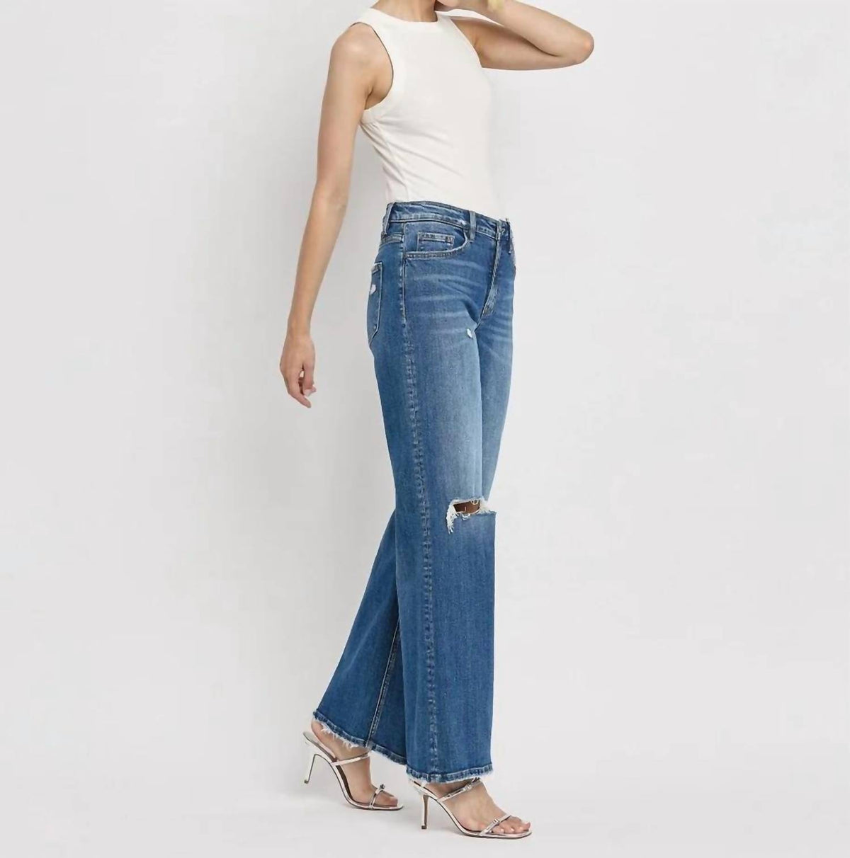 Flying Monkey - High Rise Wide Leg Jeans