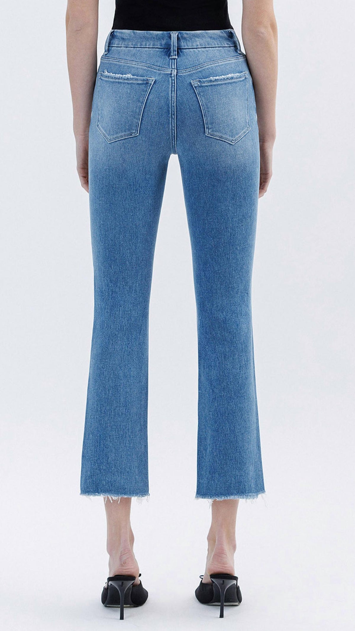 Flying Monkey - High Riseraw Slant Hem Slim Straight Jeans