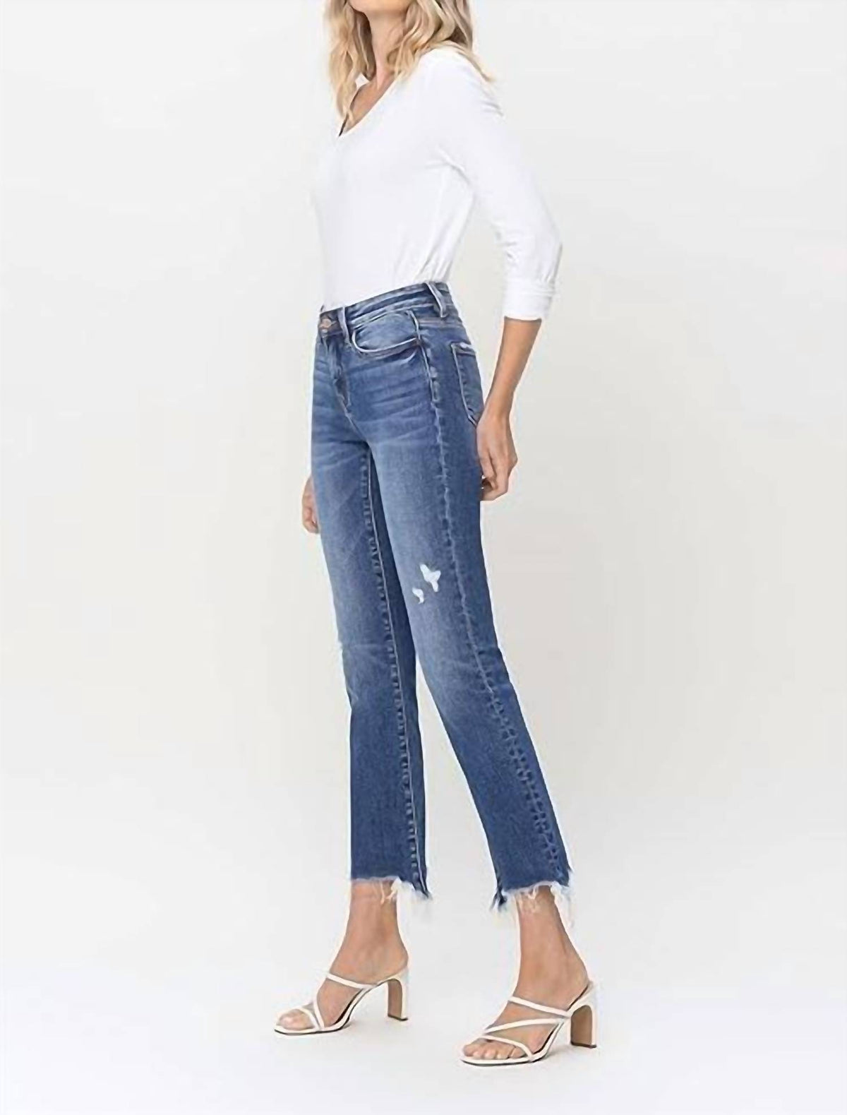 Flying Monkey - Quincy Mid Rise Crop Bootcut Jean