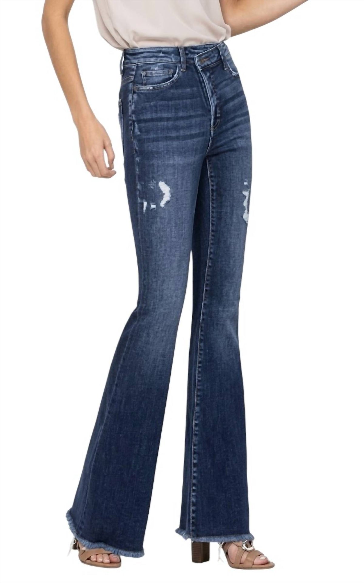 Flying Monkey - Super High Rise Asymmetrical Flare Jeans