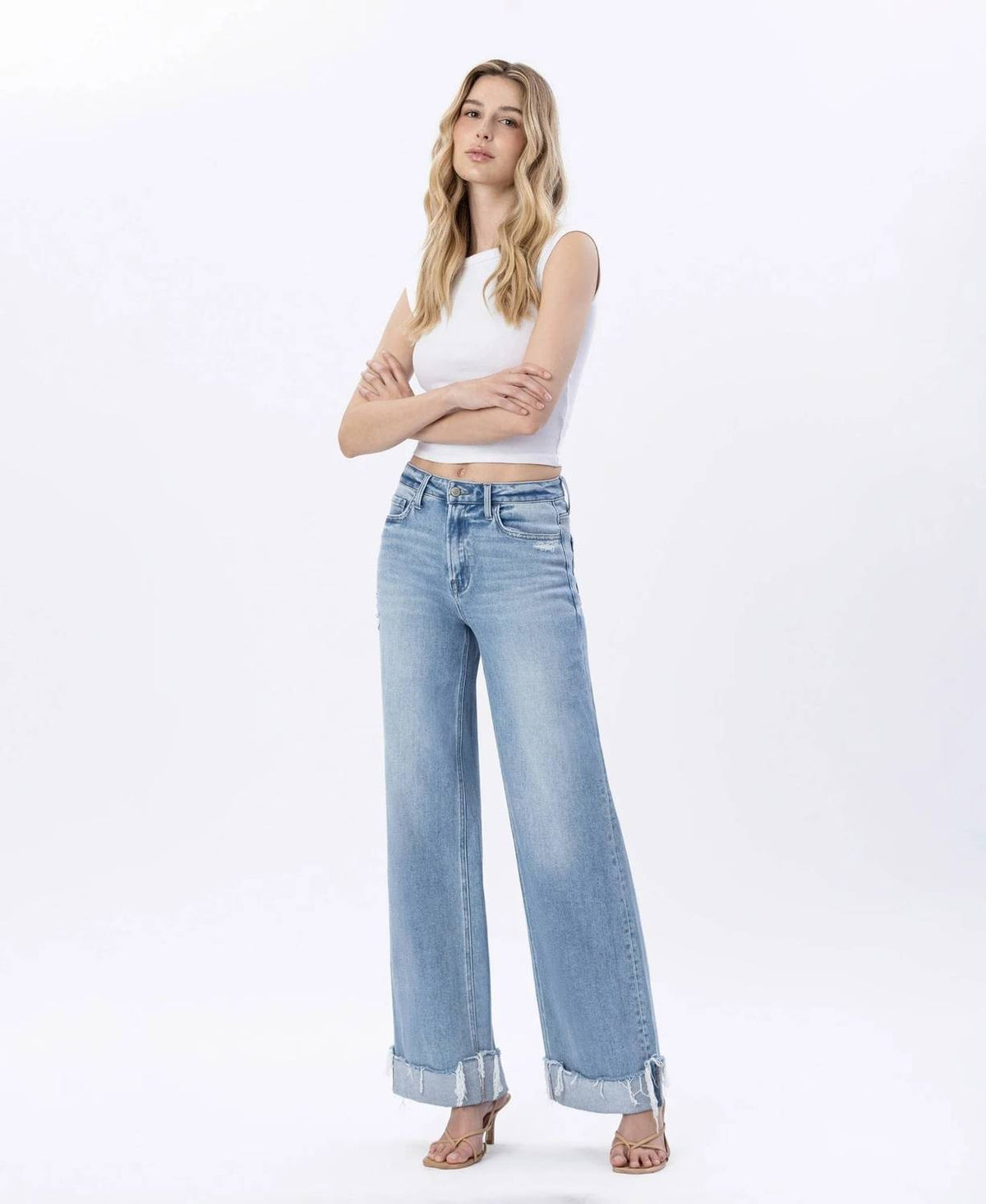 Flying Monkey - Super High Rise Cuffed Denim Jeans