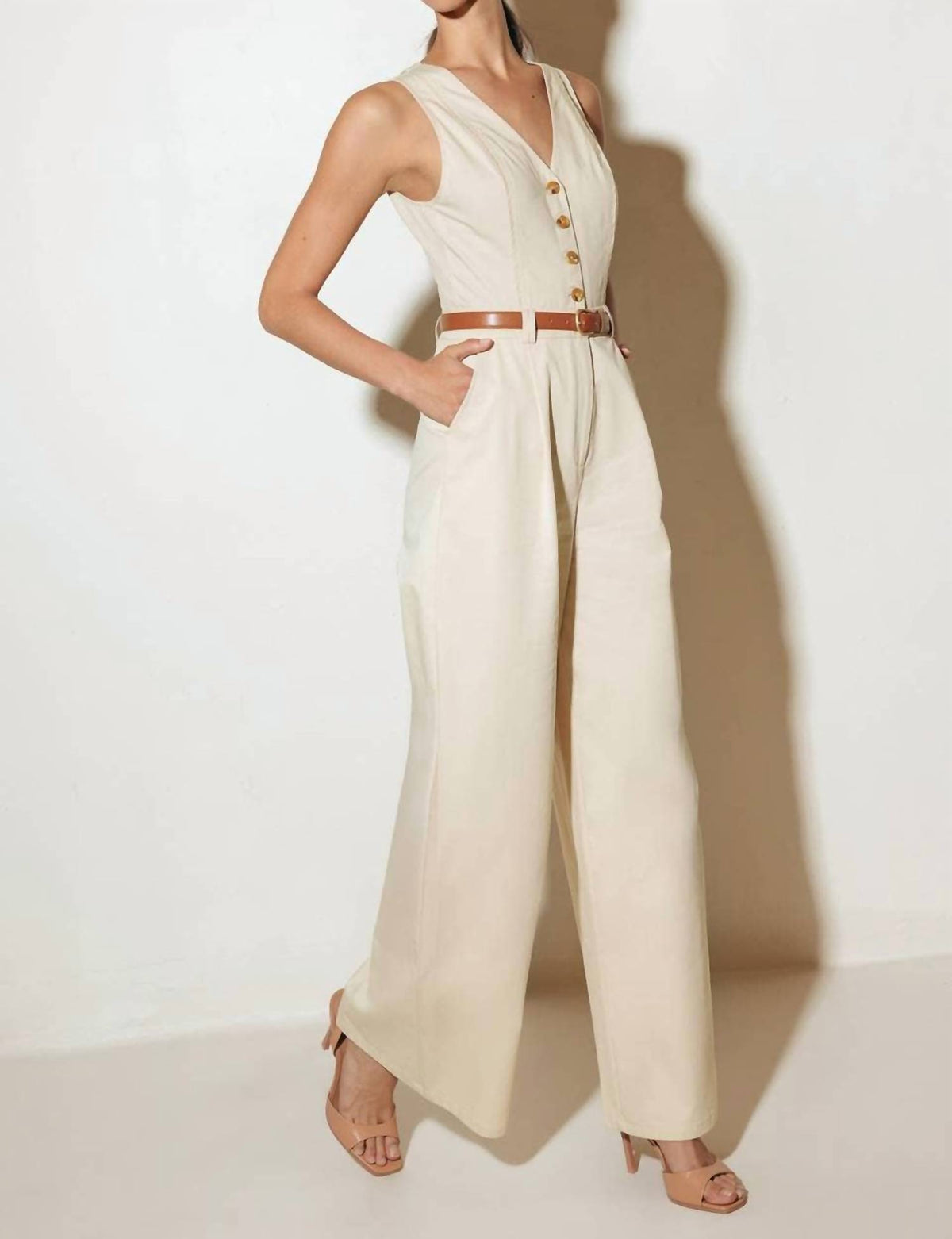 Flying Tomato - Solid Woven Jumpsuit
