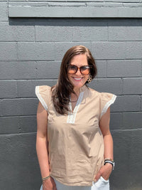 Flying Tomato - Alexa Solid Woven Top