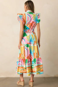 Flying Tomato - Button Front Midi Dress