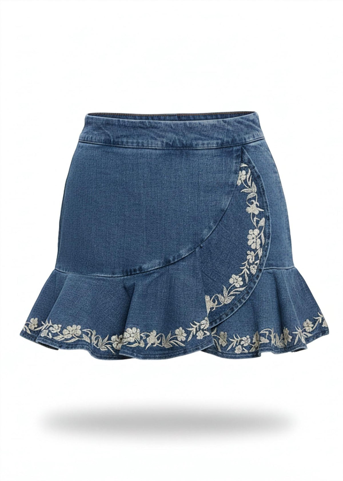 Flying Tomato - Embroidered Denim Skort