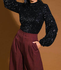 Flying Tomato - Longsleeve Sequin Top