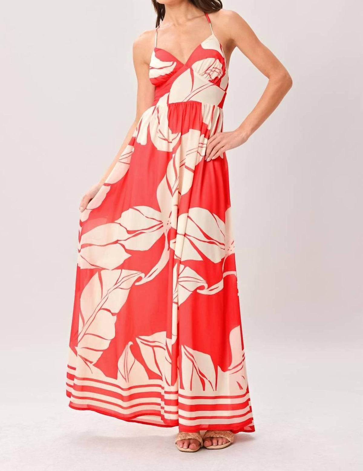 Flying Tomato - Printed Woven Maxi Dress