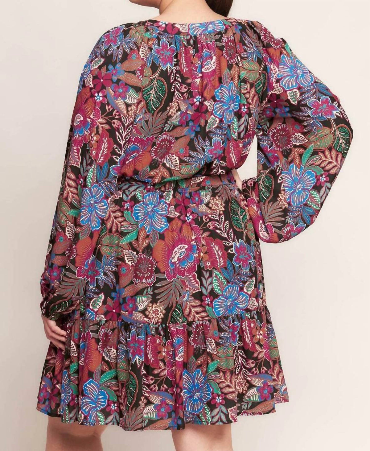 Flying Tomato - Printed Woven Mini Dress - Plus