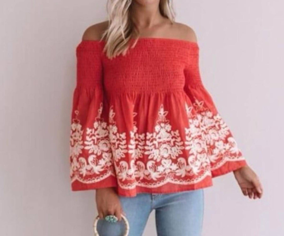 Flying Tomato - Read My Mind Off Shoulder Top
