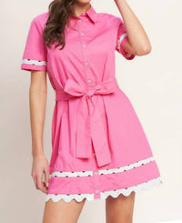 Flying Tomato - Solid Woven Mini Dress