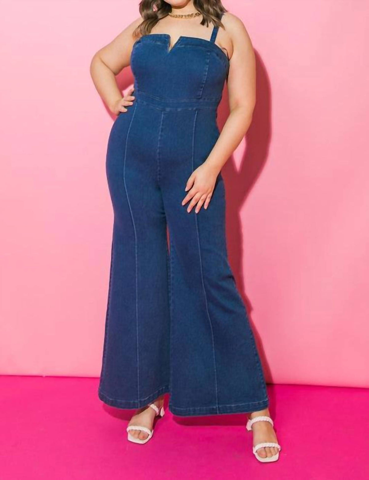 Flying Tomato - Stacy Denim Jumpsuit - Plus