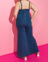 Flying Tomato - Stacy Denim Jumpsuit - Plus