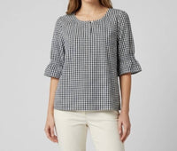 Foil - Check Hidden Placket Blouse