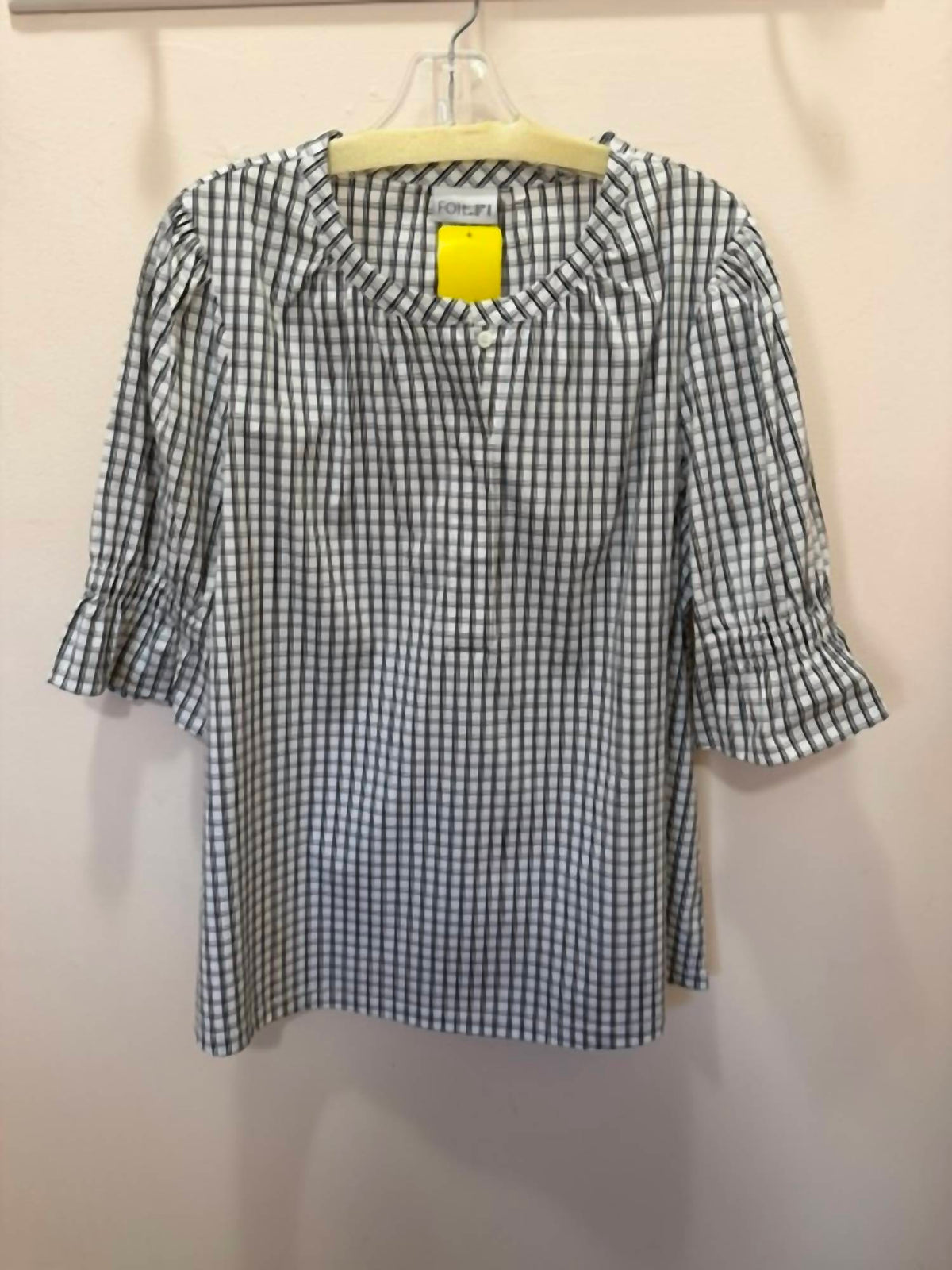 Foil - Check Hidden Placket Blouse
