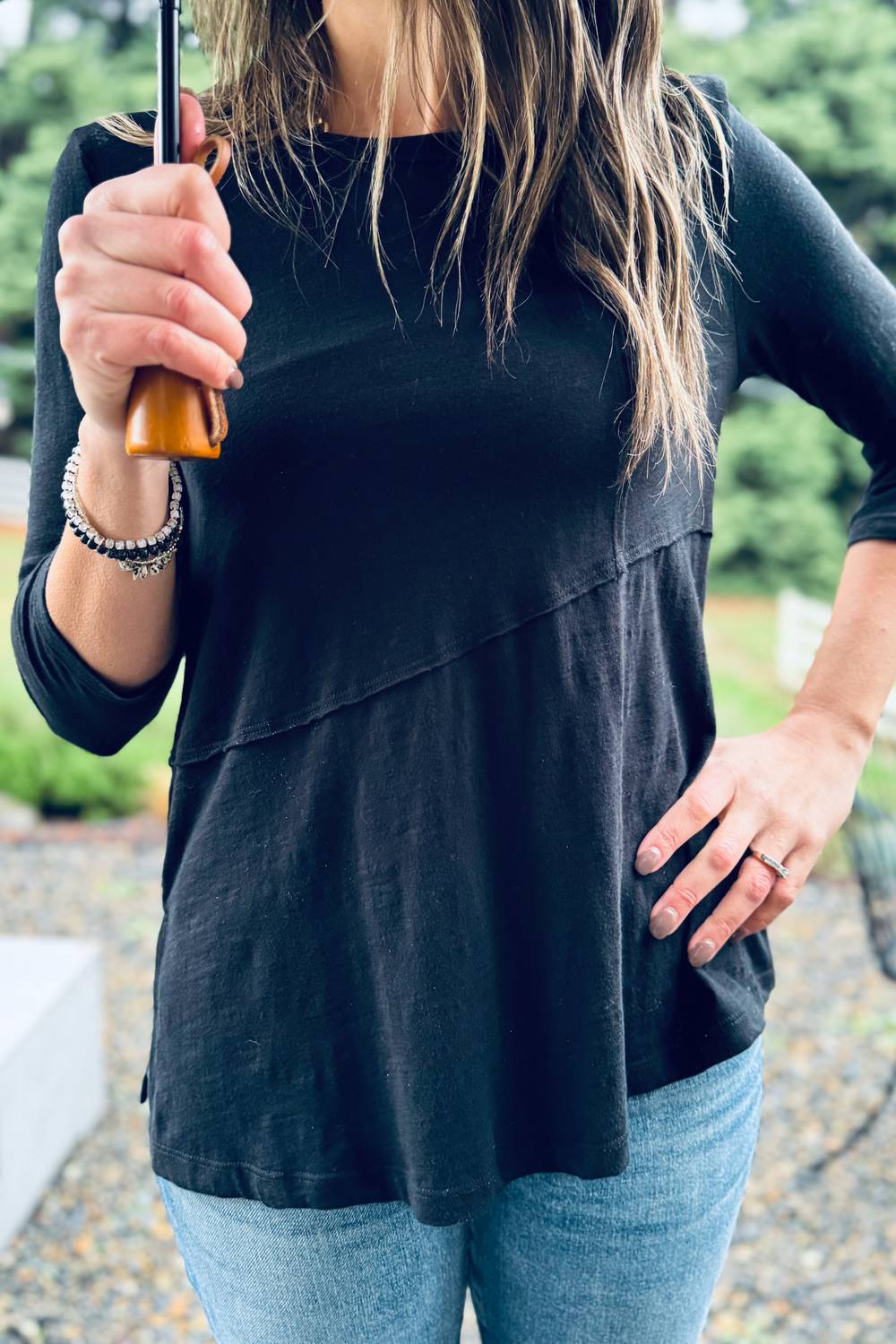 Foil - Good Connection Tee - black - blouses - clothing