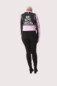 For Her Nyc - Leather Jacket With Pins And Studs