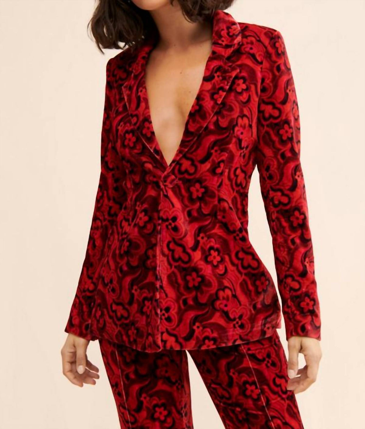 For Love & Lemons - Penny Psychedelic Floral Print Blazer