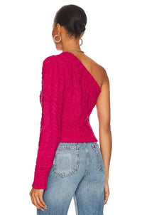 For Love & Lemons - QUINN ONE SHOULDER SWEATER