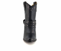 Forastero - Women's Leather Boots Western - ankle - boots - black - booties