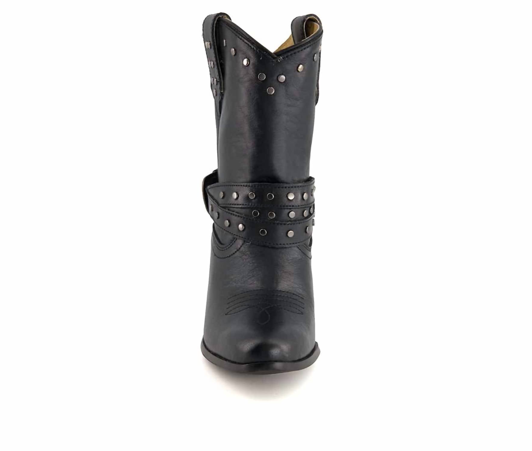 Forastero - Women's Leather Boots Western - ankle - boots - black - booties
