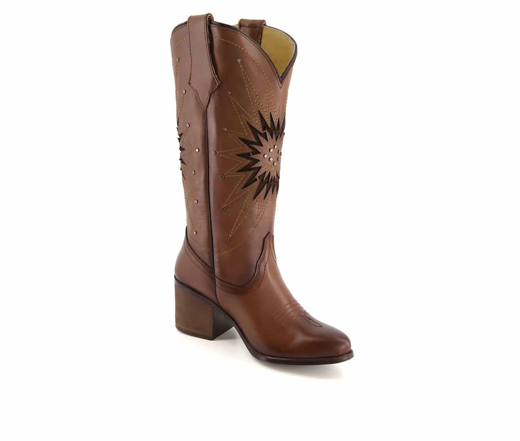 Forastero - Women's Leather Boots Western - brown - heeled - boots - leather
