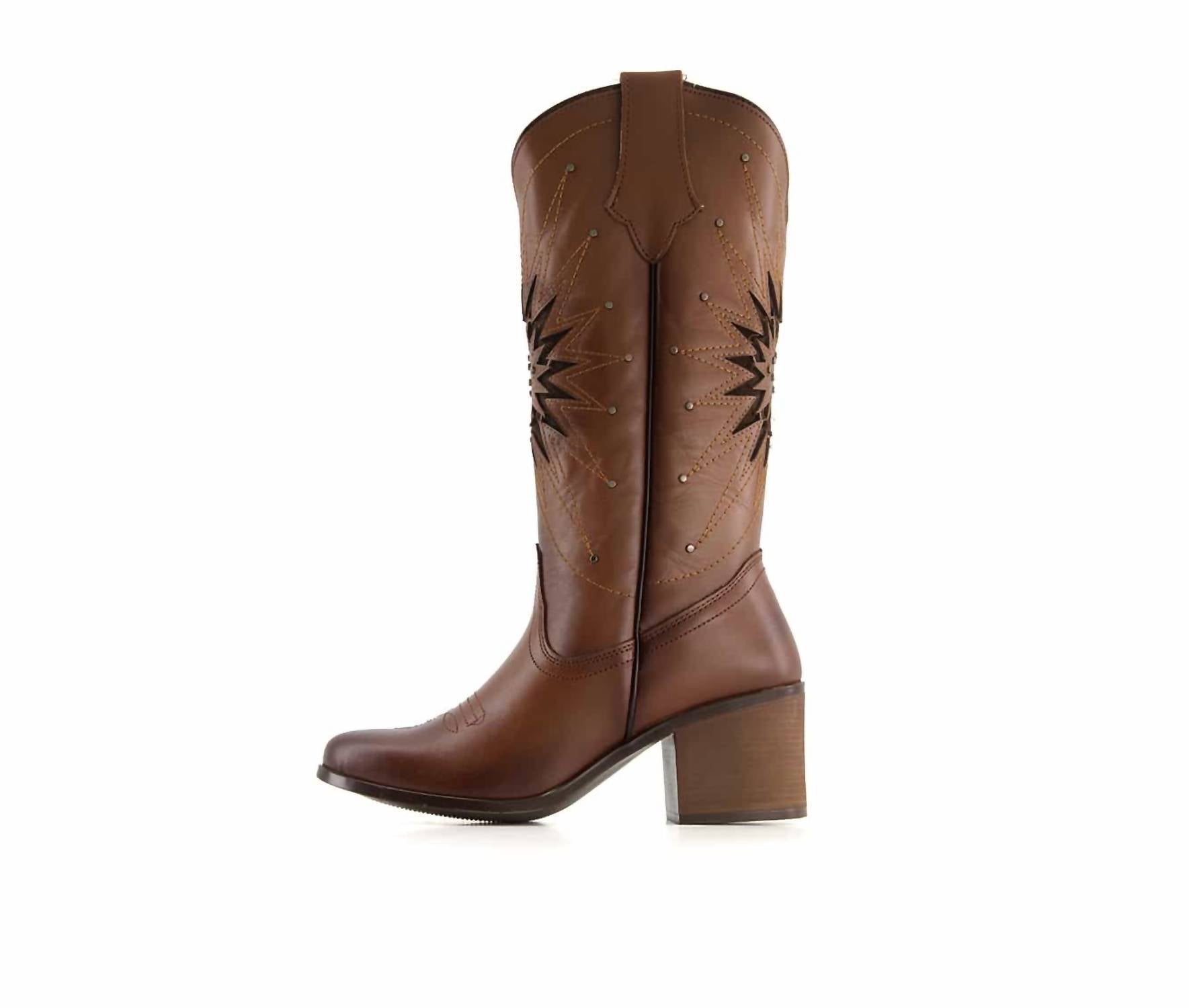 Forastero - Women's Leather Boots Western - brown - heeled - boots - leather