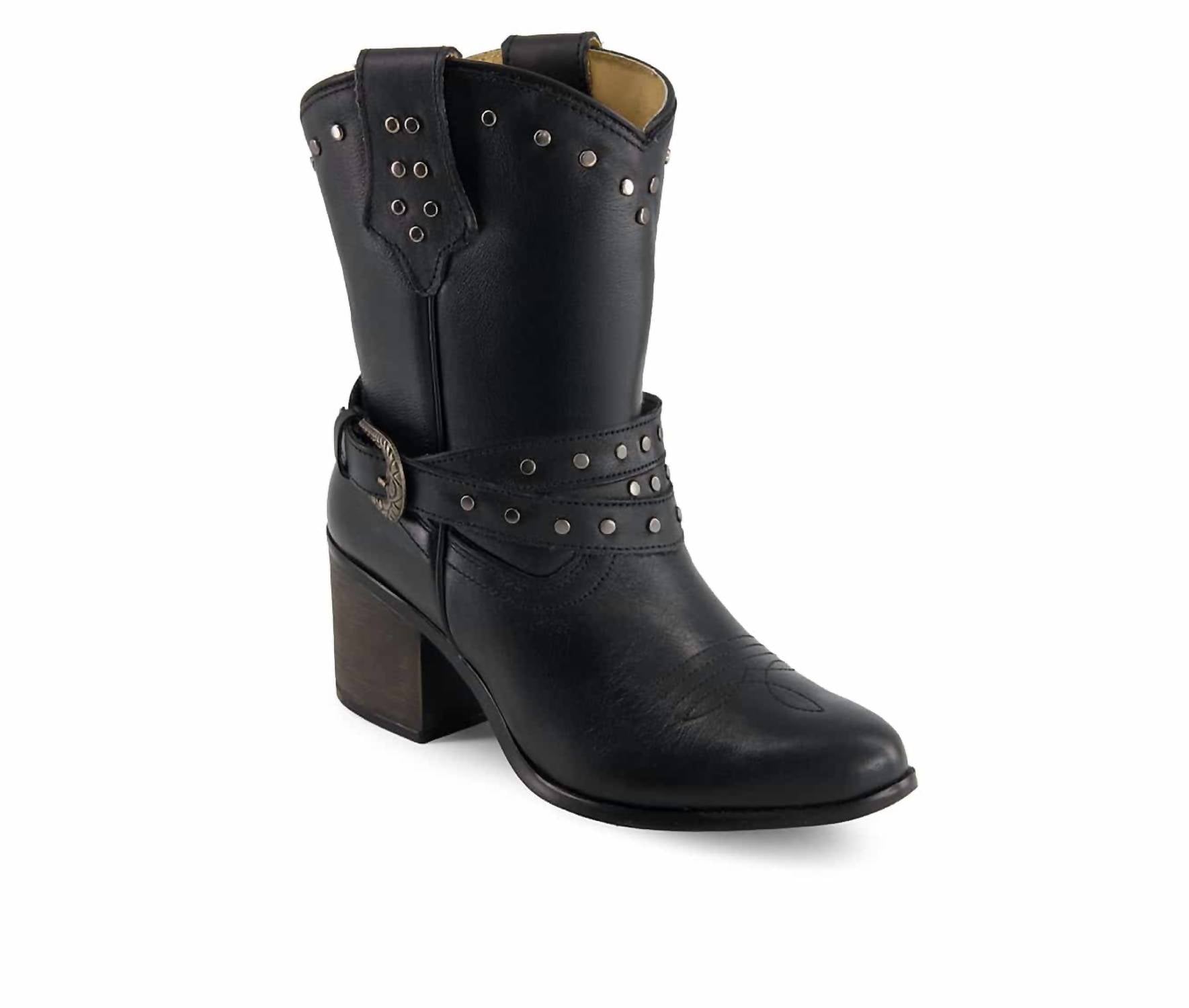 Forastero - Women's Leather Boots Western - ankle - boots - black - booties