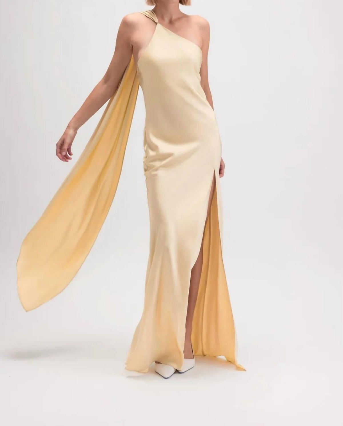 Fore Collection - Andee Asymmetric Halter Maxi Dress