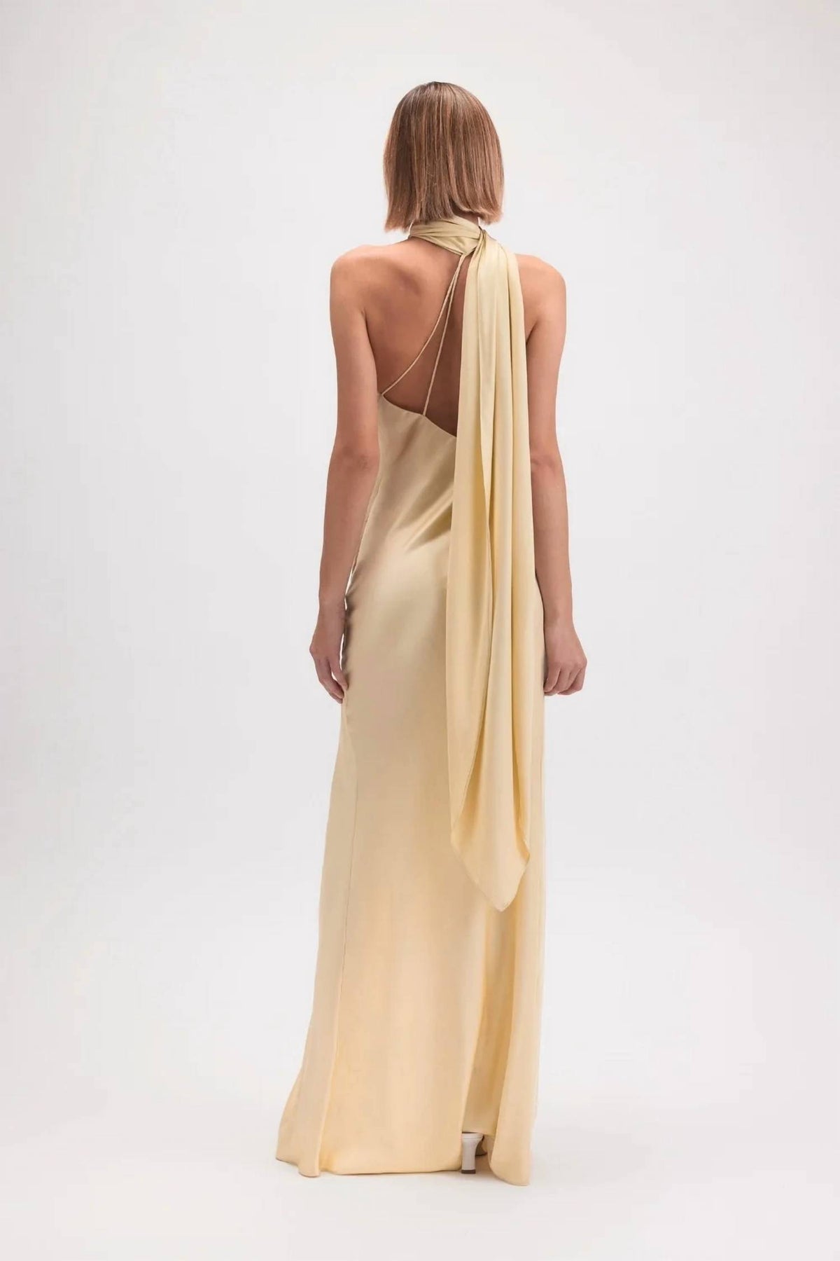 Fore Collection - Andee Asymmetric Halter Maxi Dress