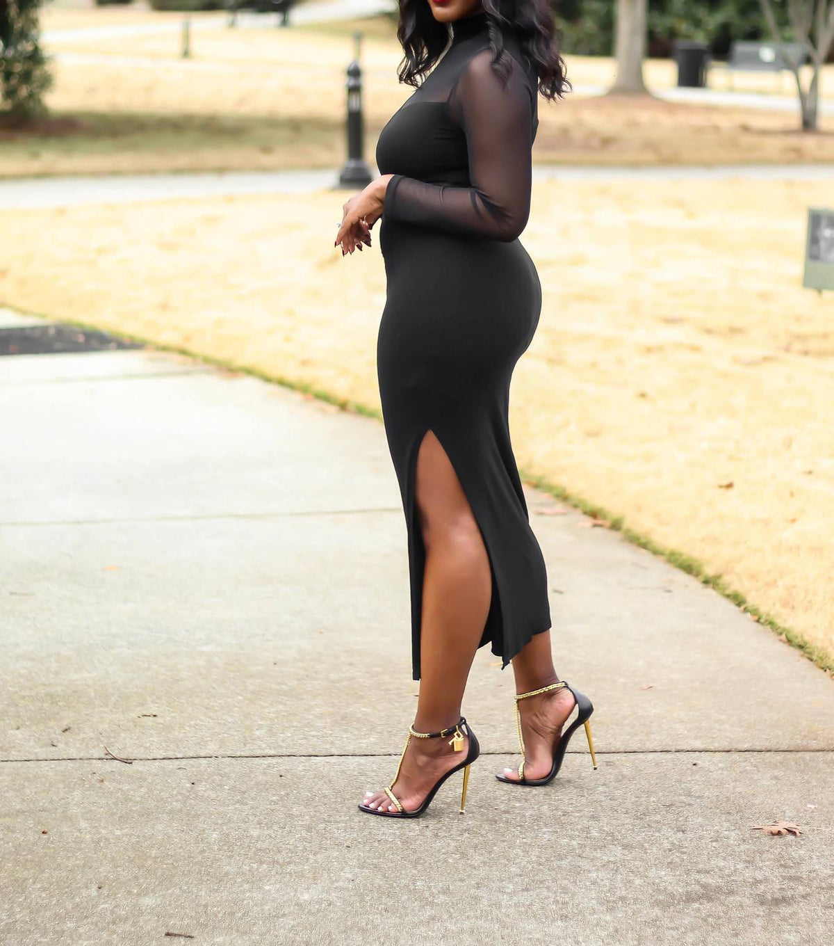 Fore Collection - Lizz Mesh Cutout Dress