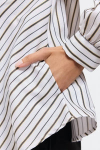 Foxcroft - Daphne Metallic Stripe Pullover top