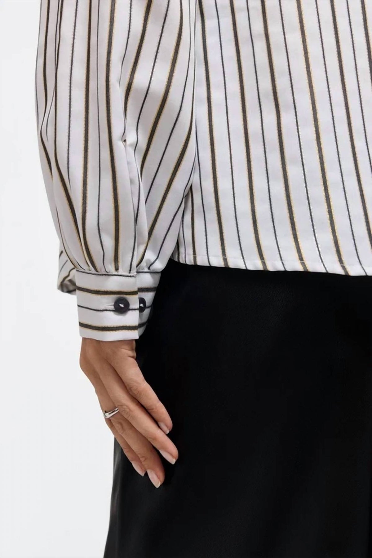 Foxcroft - Daphne Metallic Stripe Pullover top
