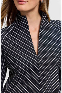 Foxcroft - Daphne Stripe Stretch Cotton Blend Pullover Shirt